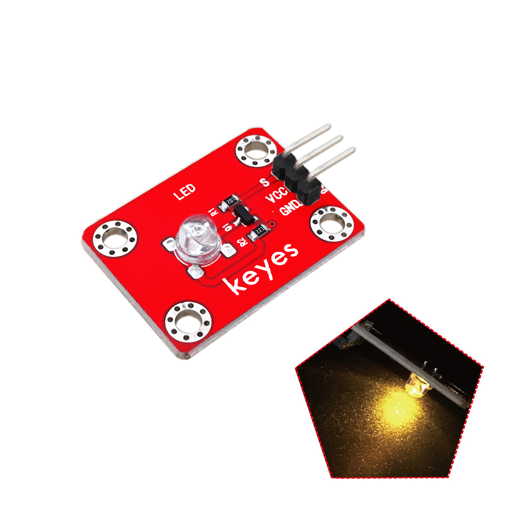 keyes 草帽LED白发黄模块(焊盘孔) 红色 环保